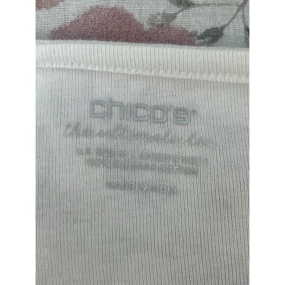 Chicos Square Neck The ultimate tee 3/4 pima cotton modal blouse  1 Top M 6 8 - Picture 7 of 7